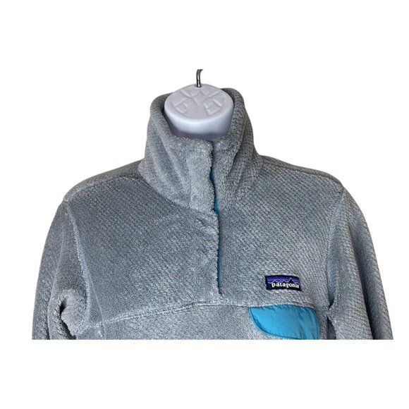 Patagonia Women's Gray Teal Retool Pullover Fleece Snap T Fleece  Sz S Small - Picture 4 of 10